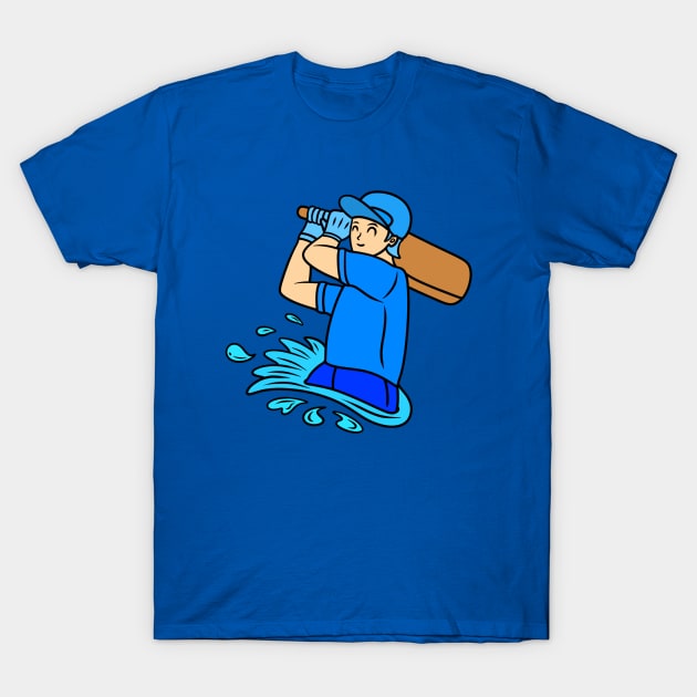Cartoon cricket player T-Shirt by Andrew Hau